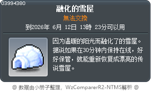 融化的雪屋 Tooltip