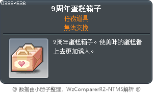 9周年蛋糕箱子 Tooltip