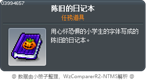 古老的日記本 Tooltip
