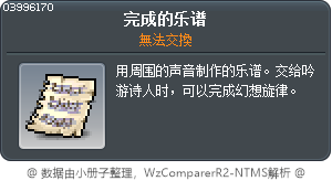 完成的乐谱 Tooltip