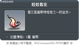 娃娃假发 Tooltip