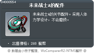 未来战士A的配件 Tooltip