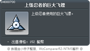 上级忍者的巨大飞镖 Tooltip