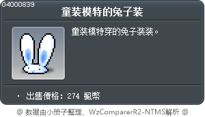 童装模特的兔子装 Tooltip