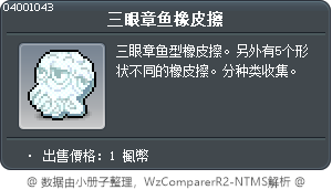 三眼章魚橡皮擦 Tooltip