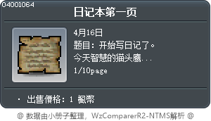 日記本第一頁 Tooltip