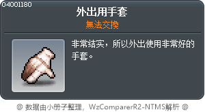 外出用手套 Tooltip
