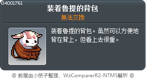 装着鲁提的背包 Tooltip
