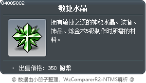 敏捷水晶 Tooltip