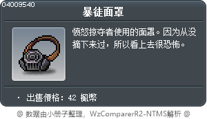 不法者的面罩 Tooltip