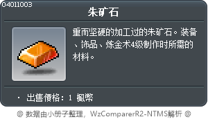 朱矿石 Tooltip