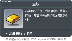 金块 Tooltip