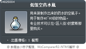 低级空药水瓶 Tooltip
