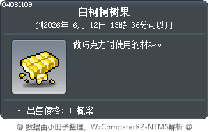 白柯柯树果 Tooltip