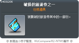 破損的旅遊券之一 Tooltip