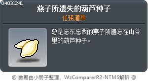 燕子所遗失的葫芦种子 Tooltip