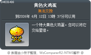 黄色火鸡蛋 Tooltip