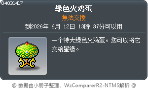 绿色火鸡蛋 Tooltip