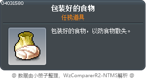 包装好的食物 Tooltip
