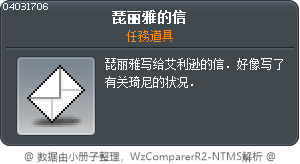 菲莉亞的信 Tooltip