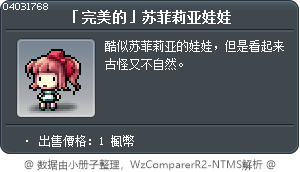 「完美的」苏菲莉亚娃娃 Tooltip
