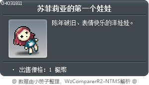 苏菲莉亚的第一个娃娃 Tooltip