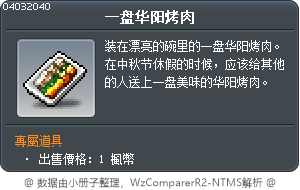 華陽炙一碟 Tooltip