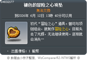楓葉之心的項墜 Tooltip