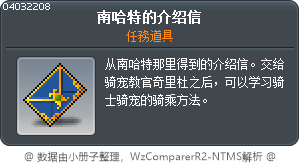 南哈特的介绍信 Tooltip