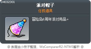派對用帽子 Tooltip