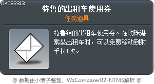 特鲁的出租车使用券 Tooltip