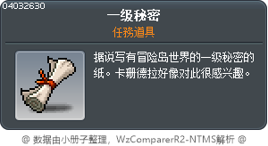 一级秘密 Tooltip