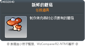 新鮮的菇菇 Tooltip