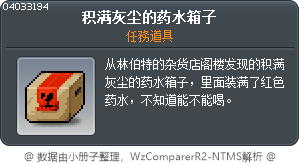 堆滿灰塵的藥水箱子 Tooltip