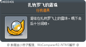 扎纳罗飞的露珠 Tooltip