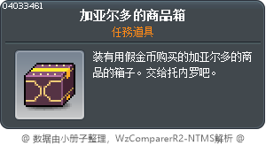 加亚尔多的商品箱 Tooltip