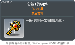 宝箱1的钥匙 Tooltip