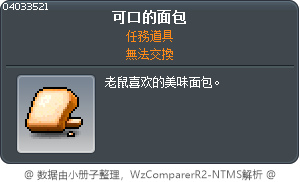 可口的面包 Tooltip