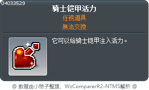 骑士铠甲活力 Tooltip