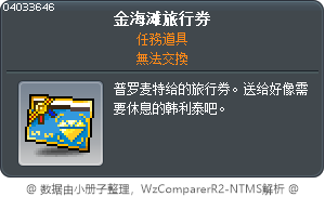 黃金海岸旅行券 Tooltip