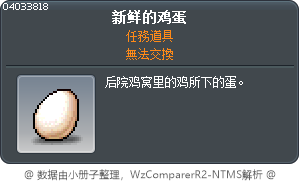 新鲜的鸡蛋 Tooltip