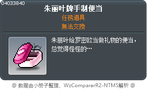 朱丽叶牌手制便当 Tooltip