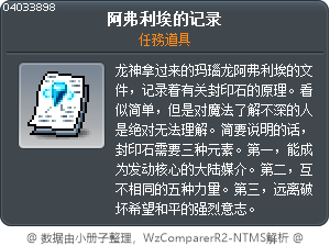阿弗利埃的记录 Tooltip