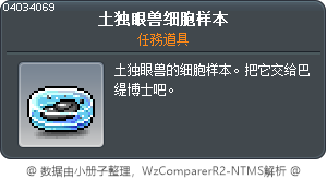 土独眼兽细胞样本 Tooltip