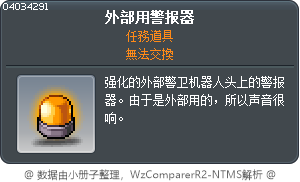 外部用警报器 Tooltip