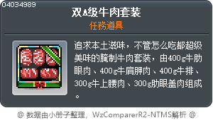 双A级牛肉套装 Tooltip