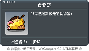 食物篮 Tooltip