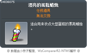 漂亮蛋糕蠟燭 Tooltip