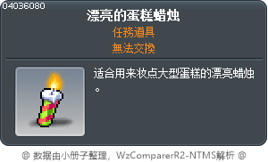 漂亮蛋糕蠟燭 Tooltip