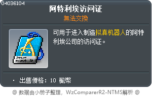 阿特利埃访问证 Tooltip